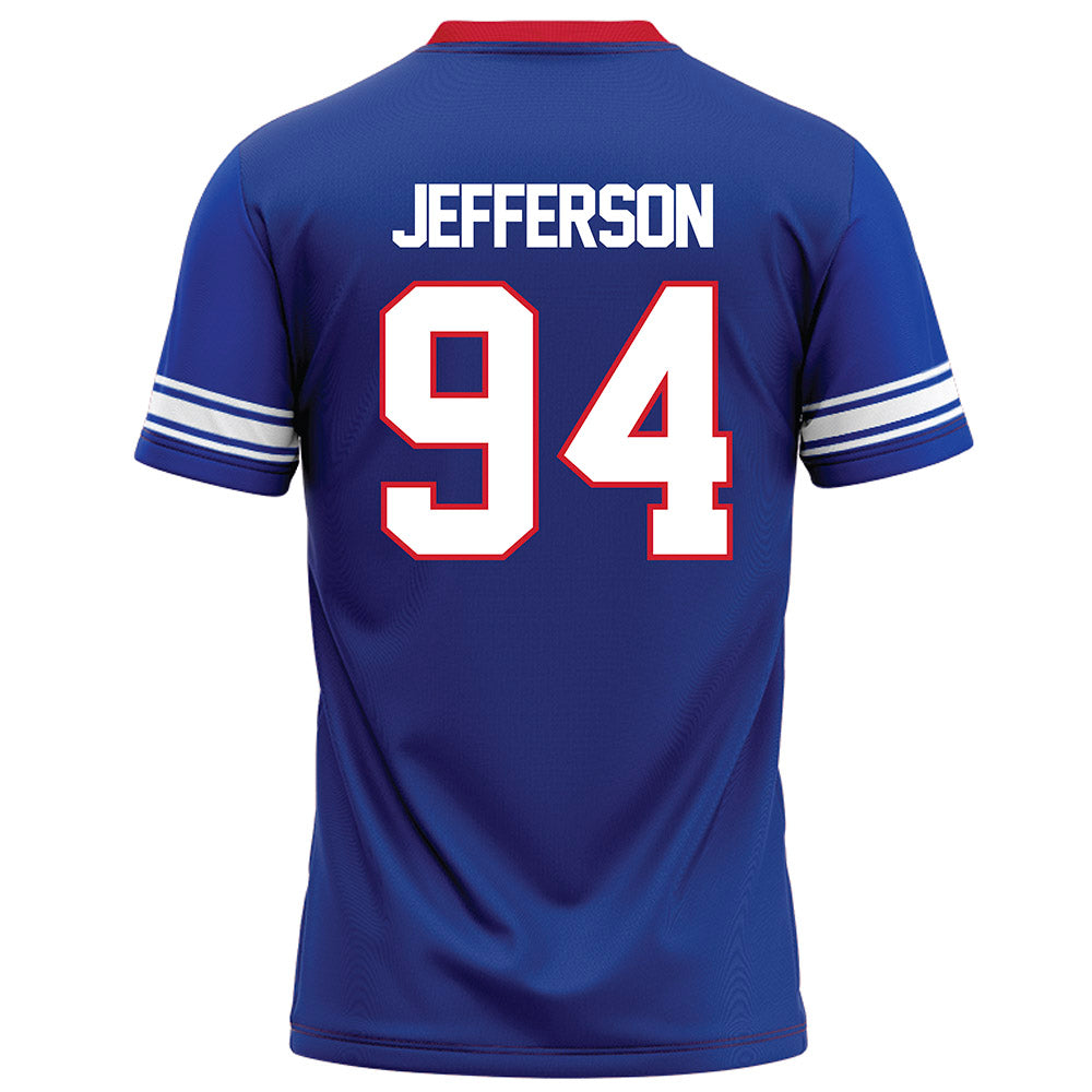 SMU - NCAA Football : Jonathan Jefferson - Blue Football Jersey-1