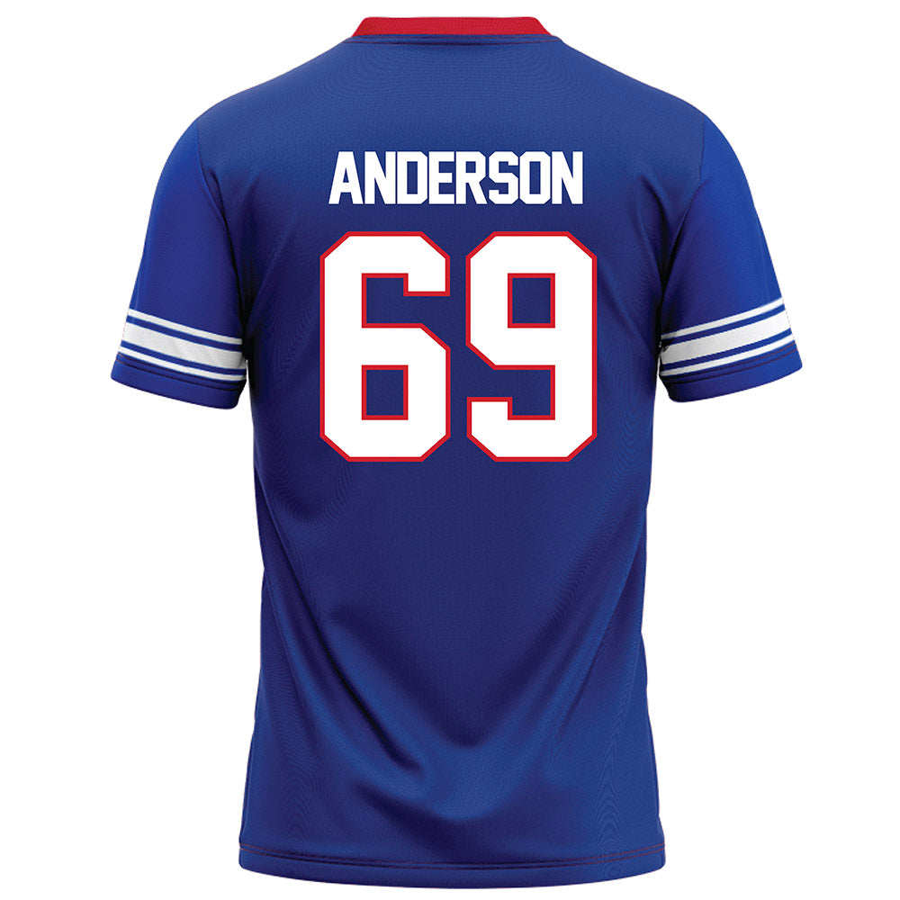 SMU - NCAA Football : Nate Anderson - Blue Football Jersey-1