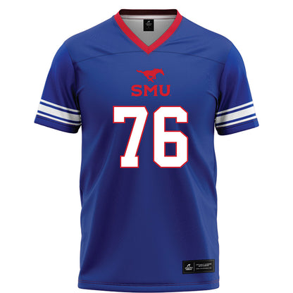 SMU - NCAA Football : Drew Hill - Blue Football Jersey-0