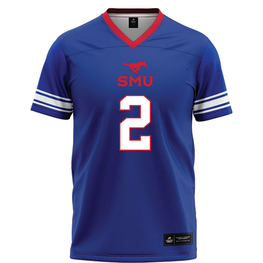 SMU - NCAA Football : Zadian Gentry - Blue Football Jersey-0