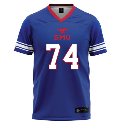 SMU - NCAA Football : Andrew Chamblee - Blue Football Jersey-0