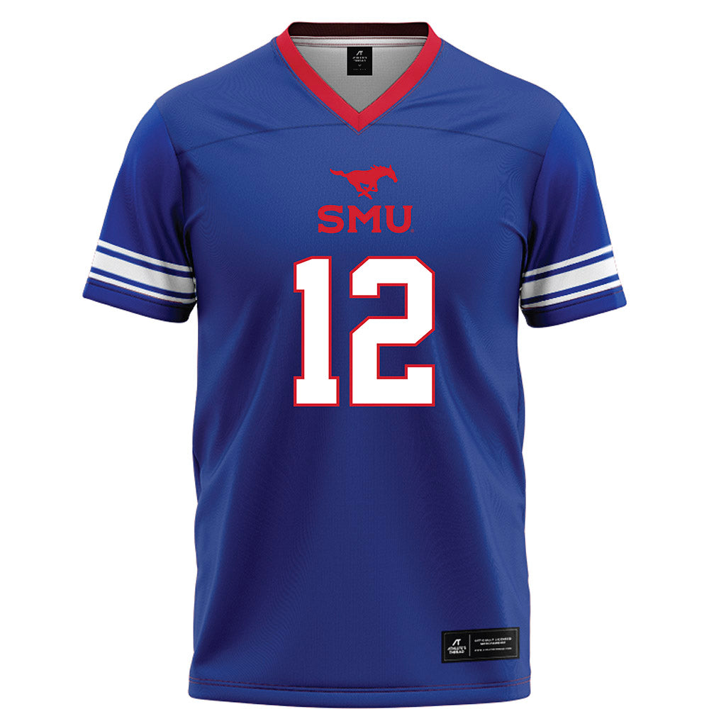 SMU - NCAA Football : Kyron Chambers - Blue Football Jersey-0