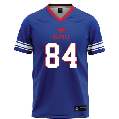 SMU - NCAA Football : Tripp Riordan - Blue Football Jersey-0