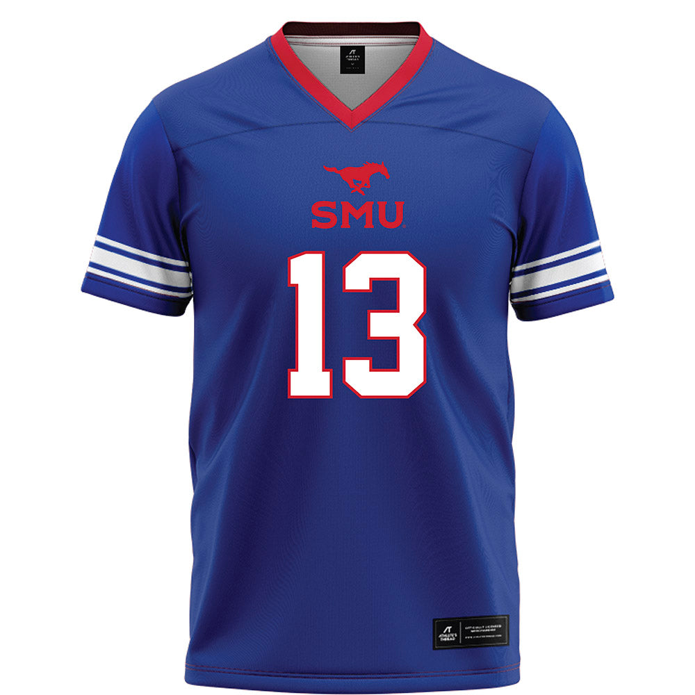 SMU - NCAA Football : Jaelyn Davis-Robinson - Blue Football Jersey-0