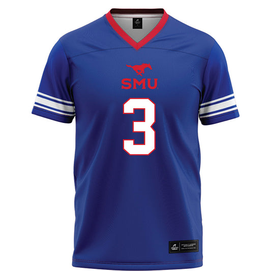 SMU - NCAA Football : Ahmaad Moses - Blue Football Jersey-0