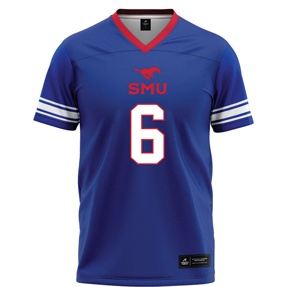 SMU - NCAA Football : Jeffrey M'ba - Blue Football Jersey-0