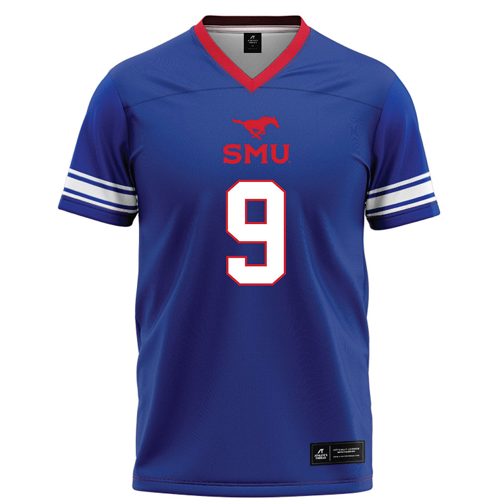 SMU - NCAA Football : Cameron Robertson - Blue Football Jersey-0