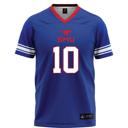 SMU - NCAA Football : Tyren Polley Jr. - Blue Football Jersey-0