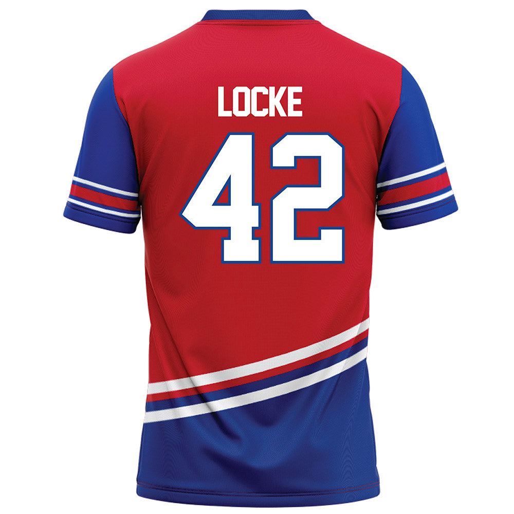 SMU - NCAA Football : Will Locke - Red Football Jersey-1