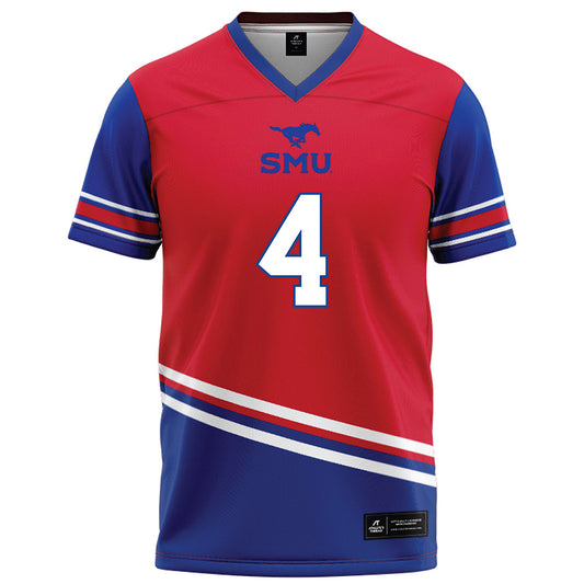 SMU - NCAA Football : Terry Webb - Red Football Jersey-0