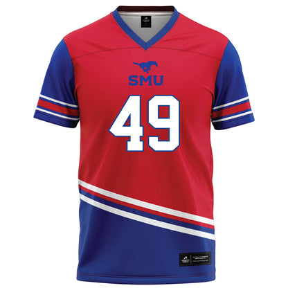 SMU - NCAA Football : nolan Akins - Red Football Jersey-0