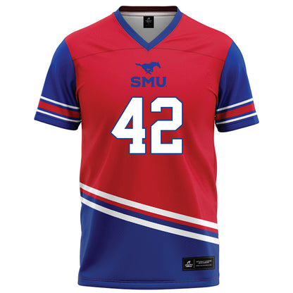 SMU - NCAA Football : Will Locke - Red Football Jersey-0