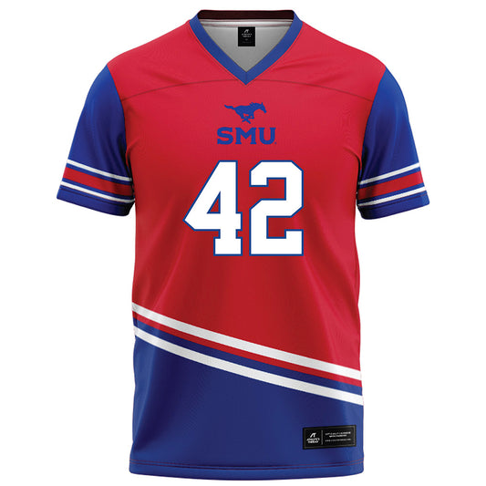 SMU - NCAA Football : Will Locke - Red Football Jersey-0