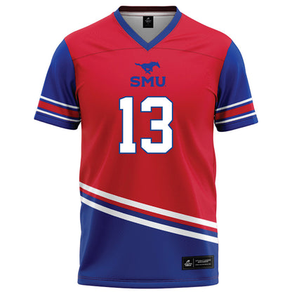 SMU - NCAA Football : Jaelyn Davis-Robinson - Red Football Jersey-0