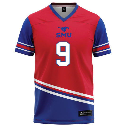 SMU - NCAA Football : Cameron Robertson - Red Football Jersey-0
