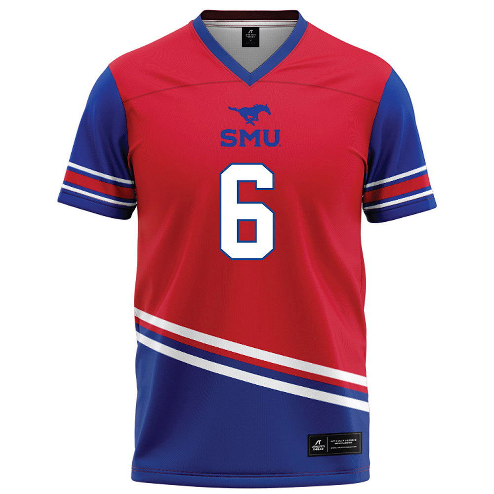 SMU - NCAA Football : Jeffrey M'ba - Red Football Jersey-0