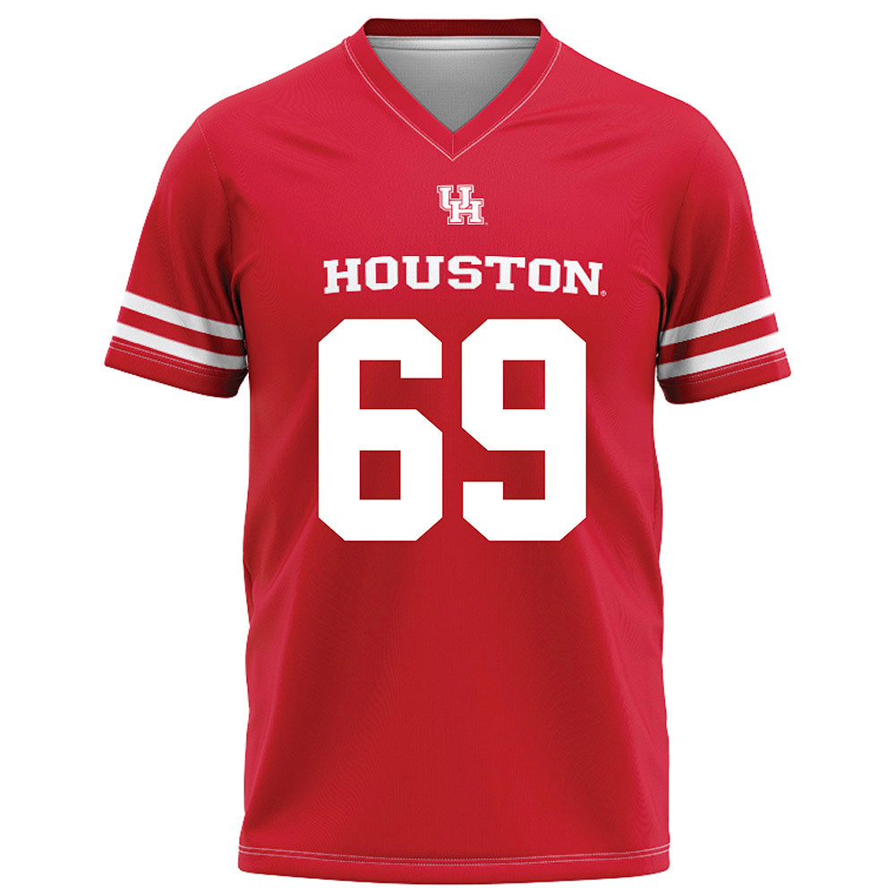 Houston - NCAA Football : Weston Edwards - Red Football Jersey-0