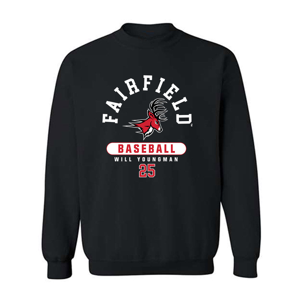 Fairfield - NCAA Baseball : Will Youngman - Classic Fashion Shersey Crewneck Sweatshirt