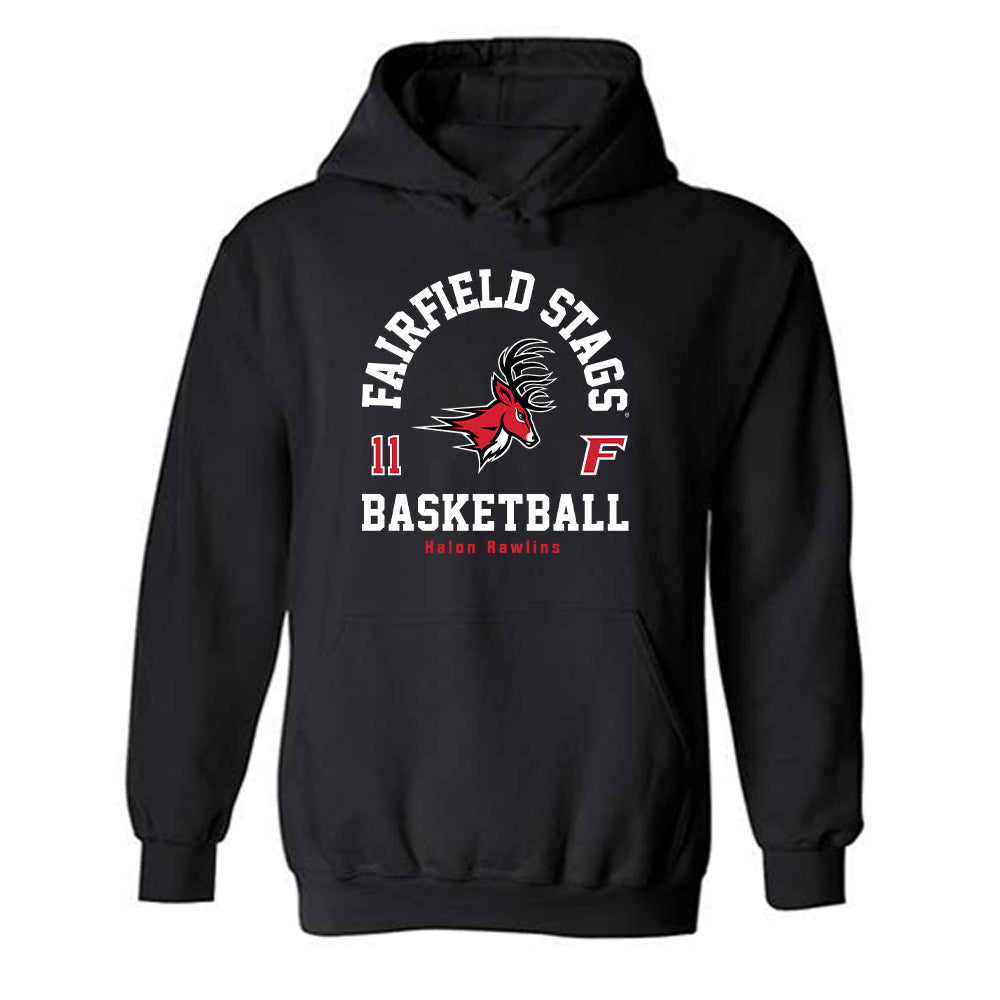 Fairfield - NCAA Men's Basketball : Halon Rawlins - Classic Fashion Shersey Hooded Sweatshirt-0