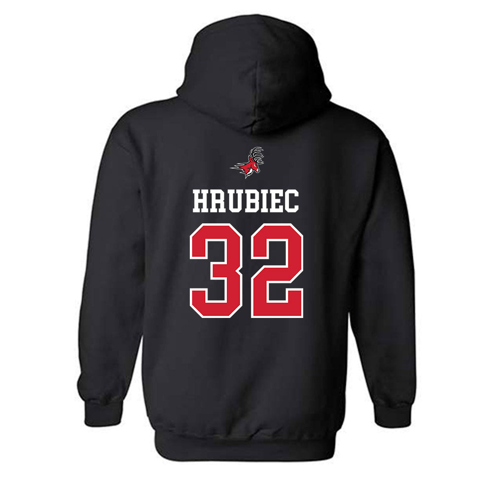 Fairfield - NCAA Men's Lacrosse : Bryce Hrubiec - Classic Fashion Shersey Hooded Sweatshirt-1