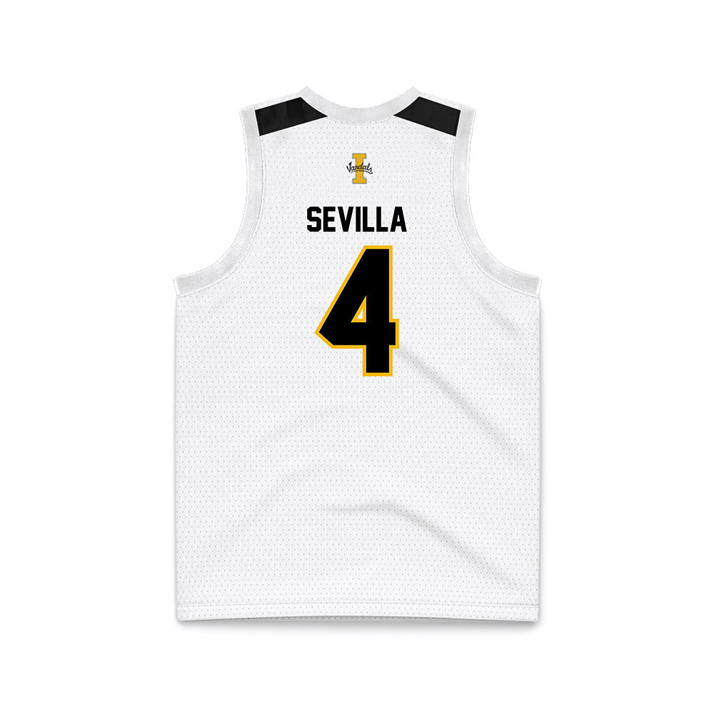 Idaho - NCAA Men's Basketball : Aidan Sevilla - White Basketball Jersey-1