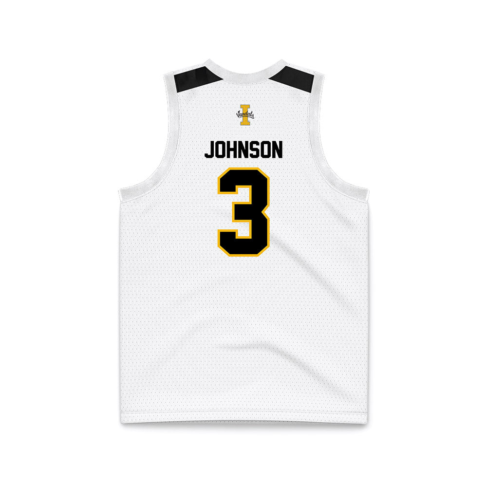 Idaho - NCAA Men's Basketball : Biko Johnson - White Basketball Jersey-1
