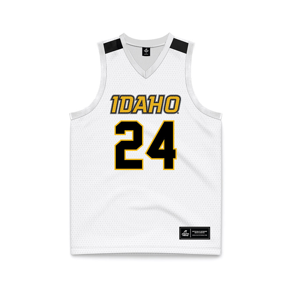 Idaho - NCAA Men's Basketball : Miles Klapper - White Basketball Jersey-0
