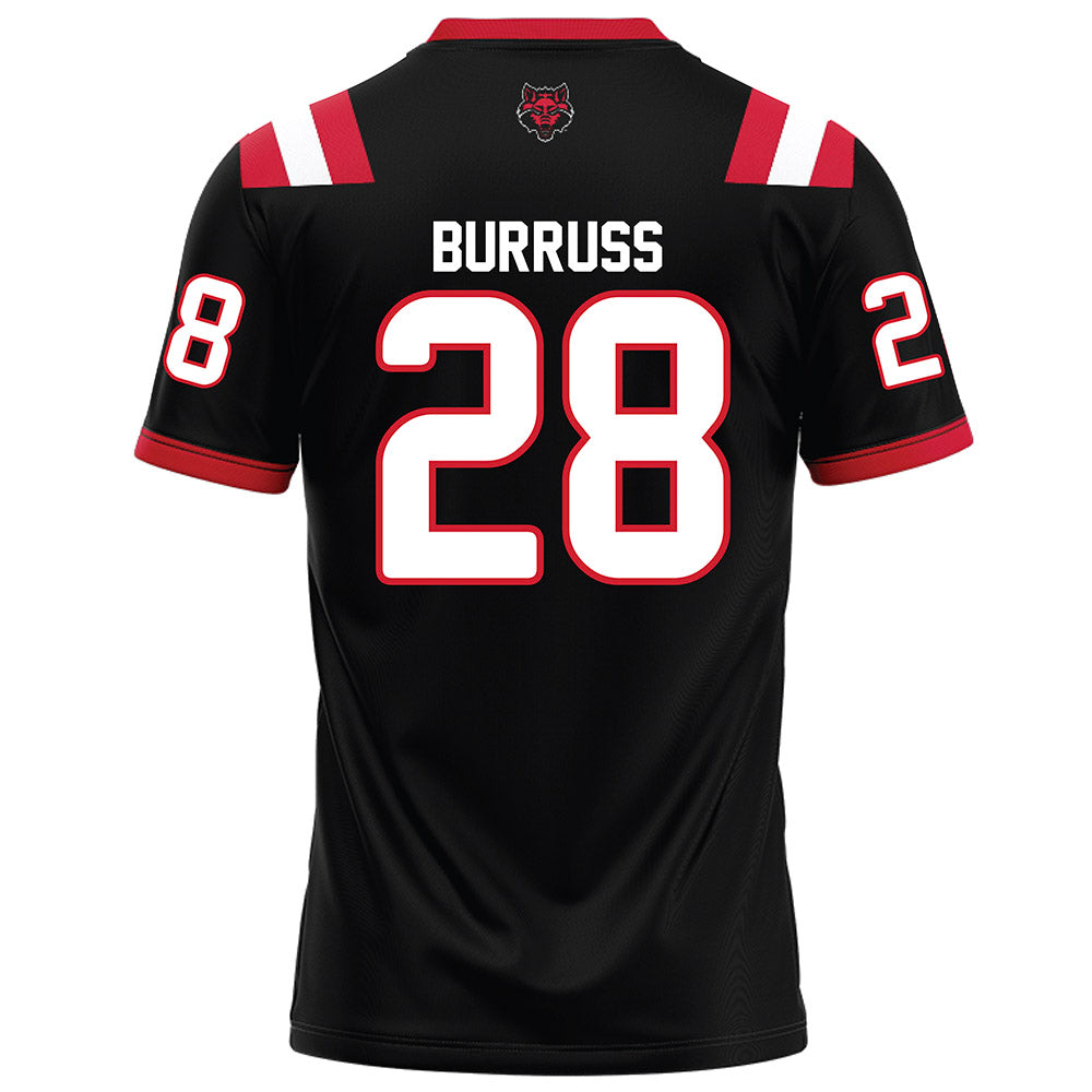 Arkansas State - NCAA Football : Jourdyn Burruss - Black Football Jersey