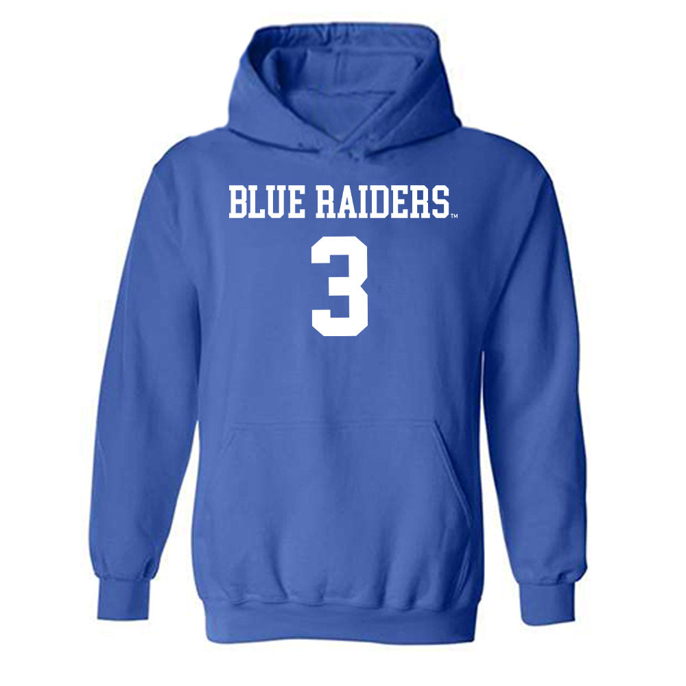 MTSU - NCAA Women's Volleyball : Allyson Eckel - Replica Shersey Hooded Sweatshirt