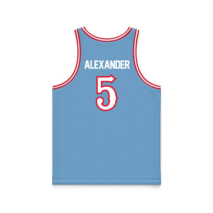 Dayton - NCAA Men's Basketball : Posh Alexander - Blue Basketball Jersey-3