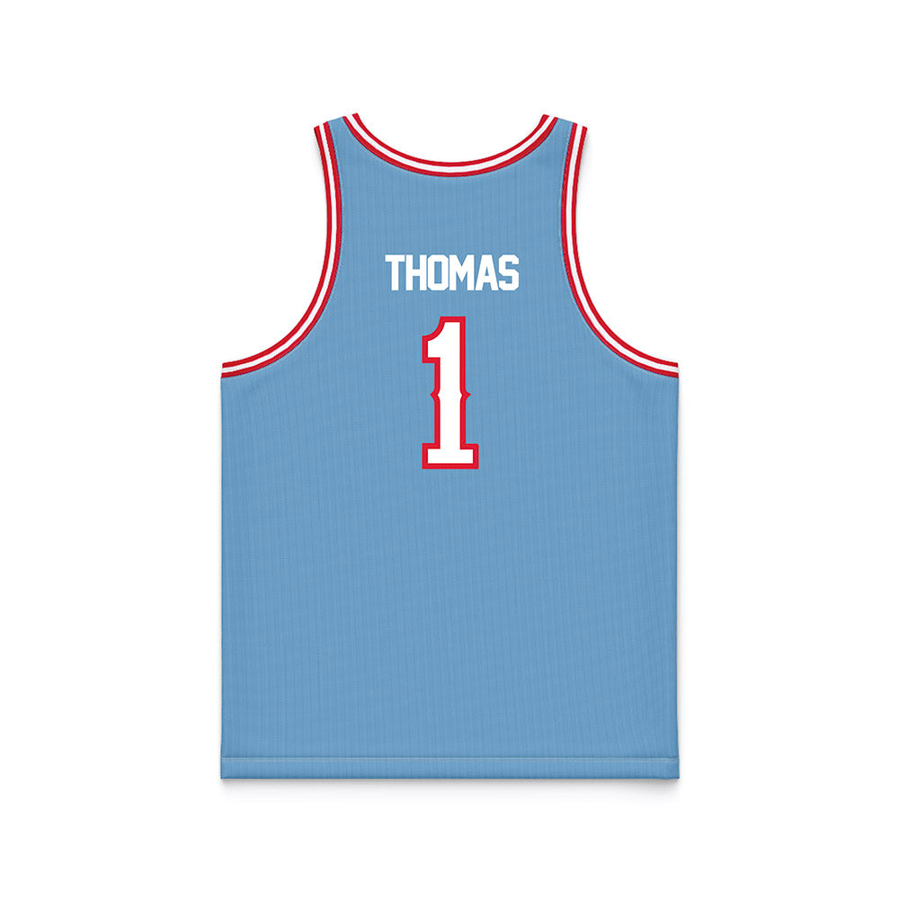 Dayton - NCAA Men's Basketball : Malcolm Thomas - Blue Basketball Jersey-1