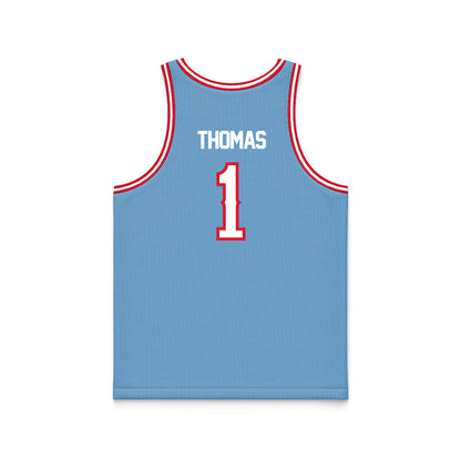 Dayton - NCAA Men's Basketball : Malcolm Thomas - Blue Basketball Jersey-1