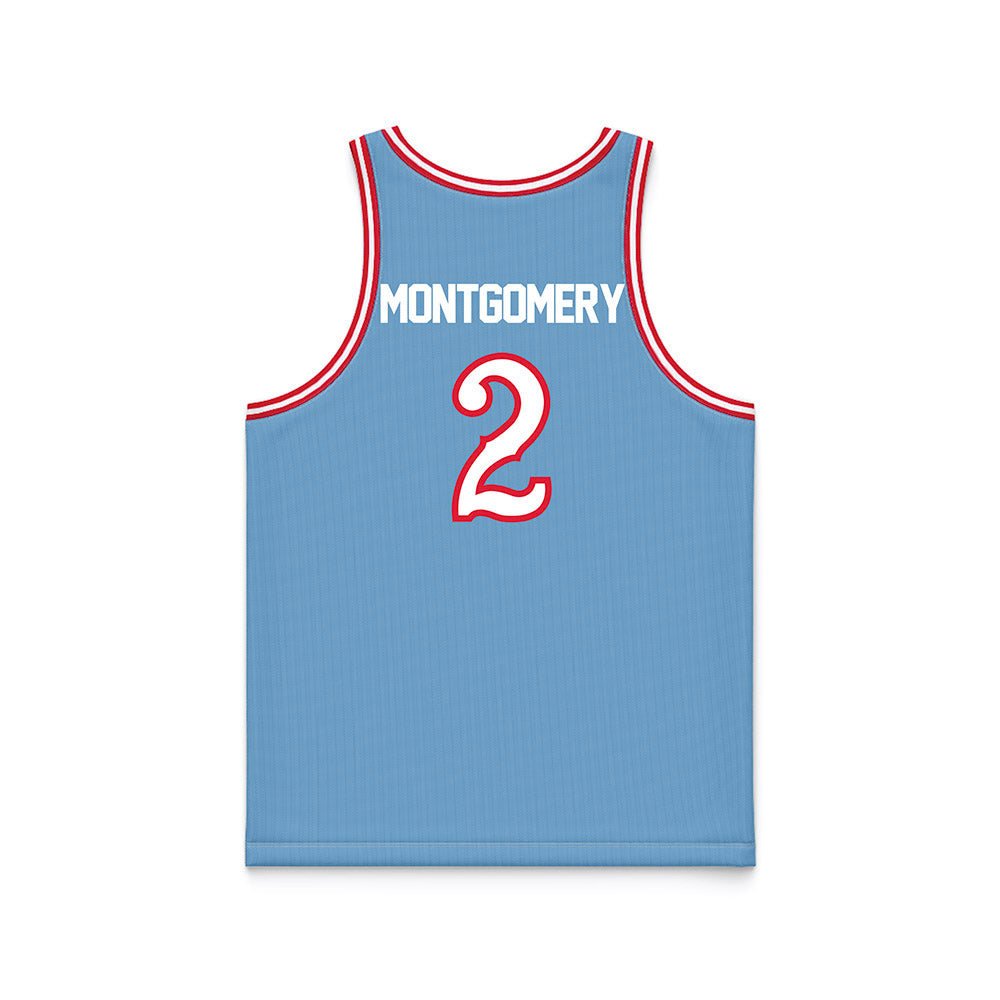 Dayton - NCAA Men's Basketball : De'Shayne Montgomery - Blue Basketball Jersey-1