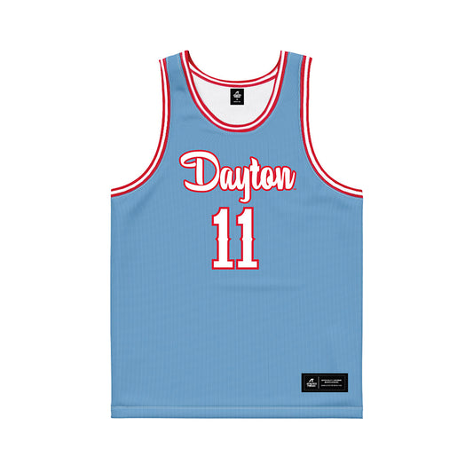 Dayton - NCAA Men's Basketball : Evan Dickey - Blue Basketball Jersey-0