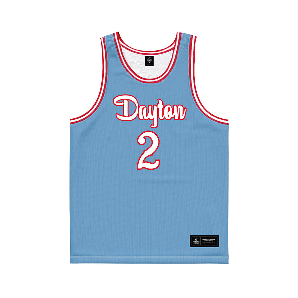 Dayton - NCAA Men's Basketball : De'Shayne Montgomery - Blue Basketball Jersey-0