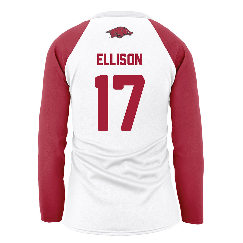 Arkansas - NCAA Women's Volleyball : Skylar Ellison - White Volleyball Jersey