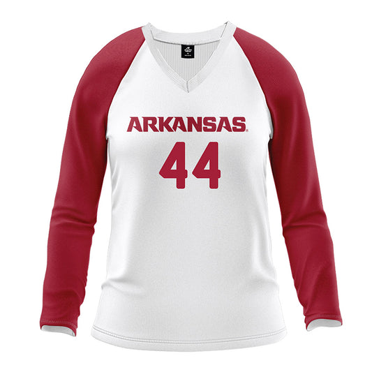 Arkansas - NCAA Women's Volleyball : Zoi Evans - White Volleyball Jersey