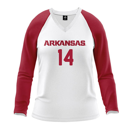 Arkansas - NCAA Women's Volleyball : Rosana Hicks - White Volleyball Jersey-0