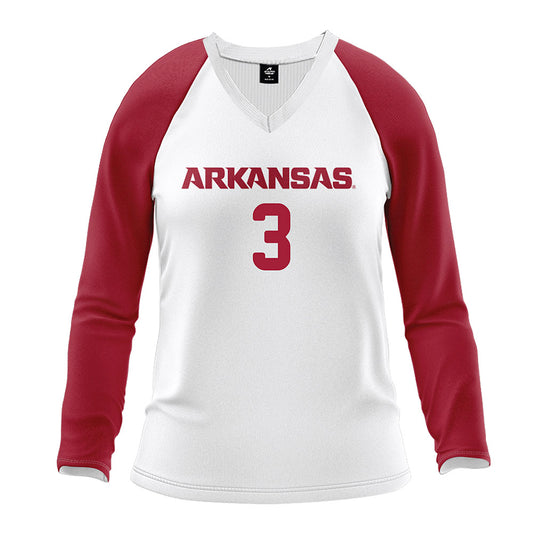Arkansas - NCAA Women's Volleyball : Livia Niu - White Volleyball Jersey-0