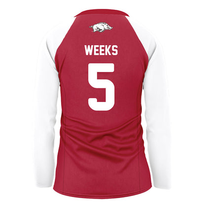 Arkansas - NCAA Women's Volleyball : Kylie Weeks - Red Volleyball Jersey