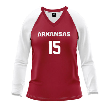 Arkansas - NCAA Women's Volleyball : Gaby Cornier - Red Volleyball Jersey-0