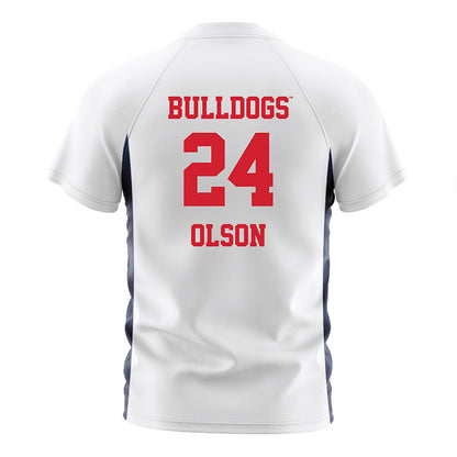 Gonzaga - NCAA Men's Soccer : Morgan Olson - White Soccer Jersey-1