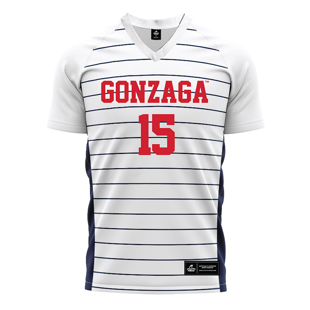 Gonzaga - NCAA Men's Soccer : Isaac Dalhart - White Soccer Jersey-0