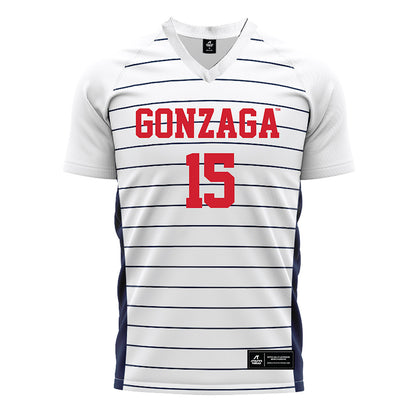 Gonzaga - NCAA Men's Soccer : Isaac Dalhart - White Soccer Jersey-0