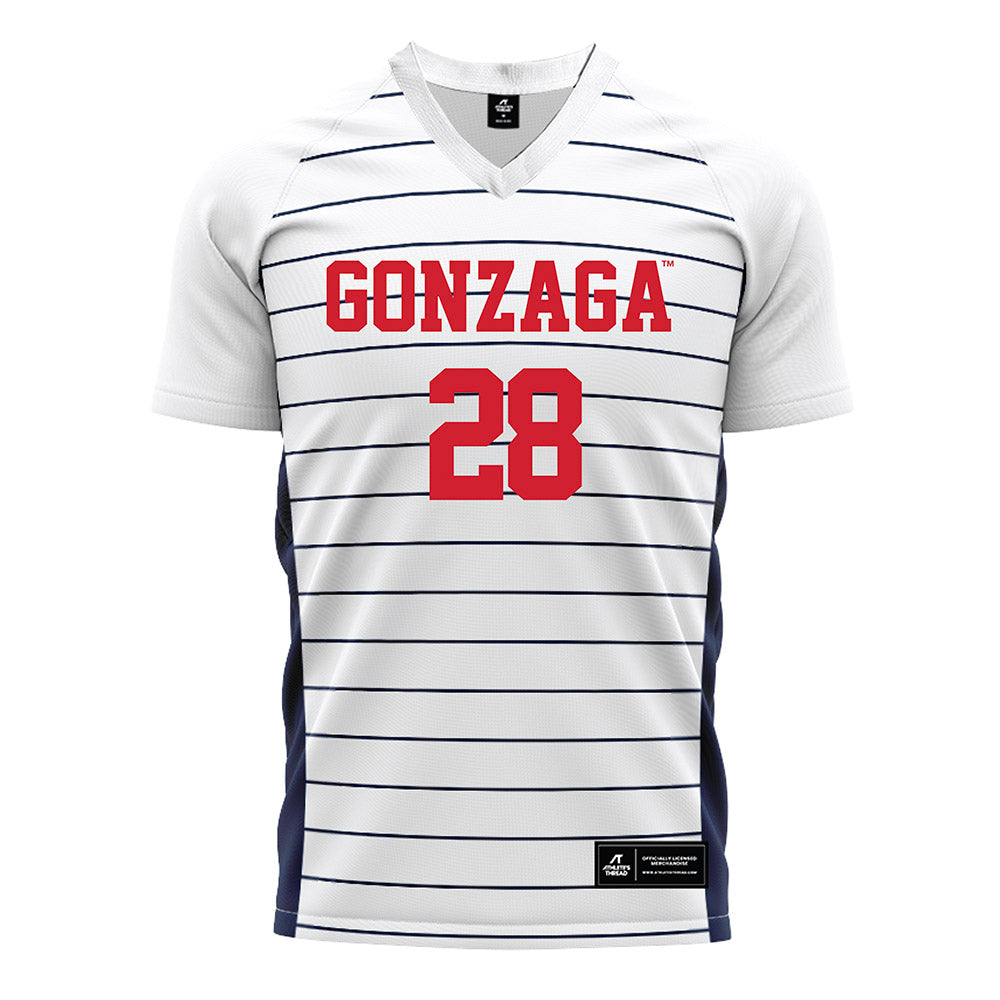 Gonzaga - NCAA Men's Soccer : Jelle van Deijck - White Soccer Jersey