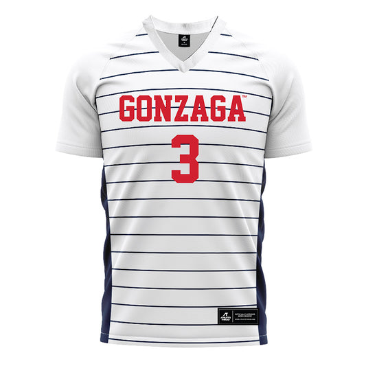 Gonzaga - NCAA Men's Soccer : Ethan Doud - White Soccer Jersey-0