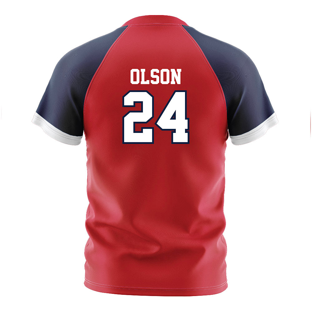 Gonzaga - NCAA Men's Soccer : Morgan Olson - Red Soccer Jersey-1