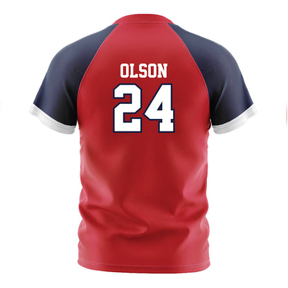 Gonzaga - NCAA Men's Soccer : Morgan Olson - Red Soccer Jersey-1