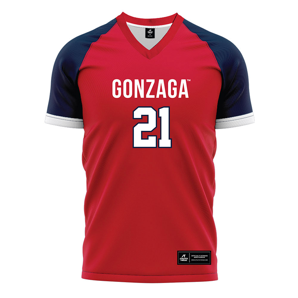 Gonzaga - NCAA Men's Soccer : Nico Golesis - Red Soccer Jersey-0