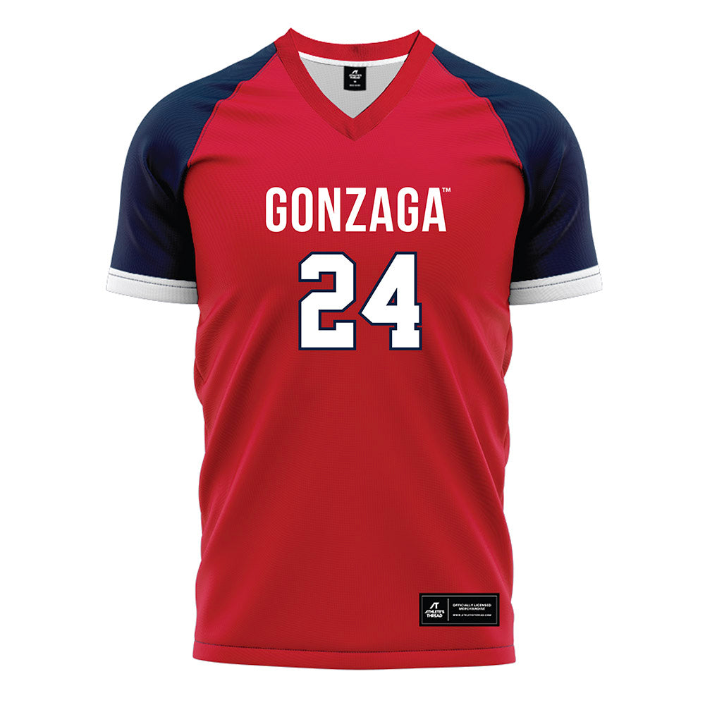 Gonzaga - NCAA Men's Soccer : Morgan Olson - Red Soccer Jersey-0